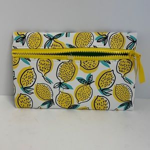 Ipsy Small Cosmetic or Change Pouch, Yellow & White